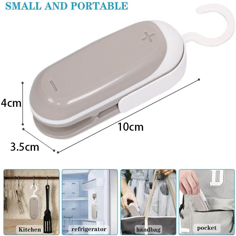 2Packs Portable Mini 2 in 1 Heat Seal and Cutter Mini Food Sealer For Plastic Bags Food Storage-Black
