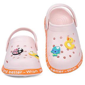 Childrens Clogs Boys Girls Soft Sandals Lightweight Non-Slip Shoes-Pink