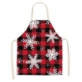 Black and Red Plaid Christmas Apron for Home Kitchen Cooking-A9