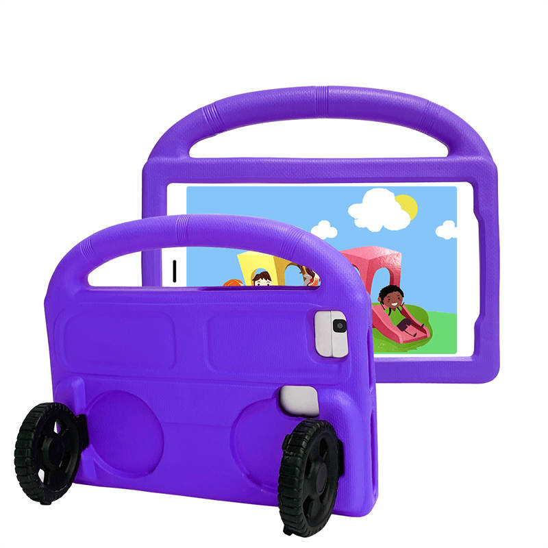 Wheel HD 8 (2016/2017/2018) Tablet Case Shockproof Stand Cover With Handle Stand-Purple