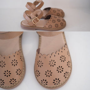 Kids Girls Sandals Anti-Slip Closed Toe Classic Flats for Summer-Khaki