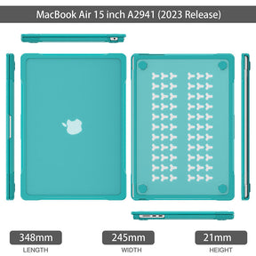 Shockproof Case Solid Color Compatible with Macbook Air 15 2023 A2941-LightBlue