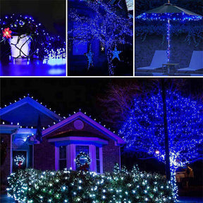 Solar Christmas Lights 72ft 200 LED 8 Modes Solar String Lights Waterproof-Blue