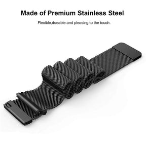 Magnetic Stainless Steel Strap For Fitbit Versa Smart Watch-Black