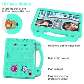 Strawberry iPad Mini 6 Case 8.3 Inch Shockproof Cover with Handle Band Shoulder Strap-MintGreen