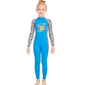 Adore Girls Sun Protection One piece Long Sleeve Quick drying Swimsuit Rash Guard M150113K Blue