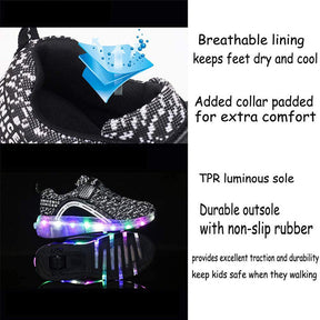 Kids LED Roller Skate Shoes with Single Wheel Sport Sneaker-Blue