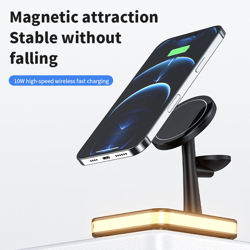 3-in-1 Magnetic Wireless Charger Stand for iPhone 12 iWatch AirPods-White
