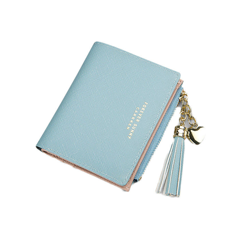Women Small Wallet RFID Bifold Compact Wallet-Blue