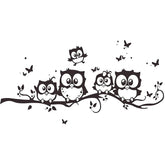 Owls On The Tree Branches Wall Decal Removable Cartoon Art Wall Stickers for Children Rooms