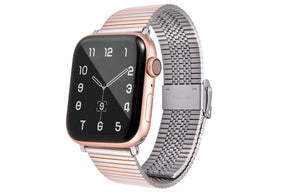 DZ Stainless Steel Metal Watch strap For Apple iWatch (Silver Rose Gold)