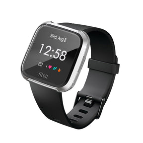 For Fitbit Versa Lite Electroplated Soft TPU Slim Watch Case -Clear