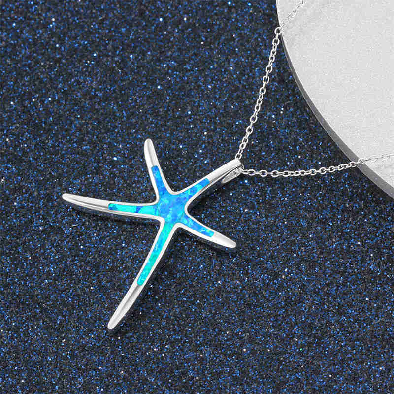 Ocean Starfish Pendant Necklace Valentine Gifts for Women Girlfriend