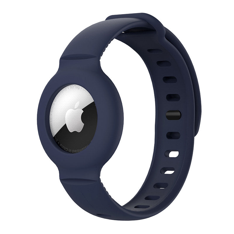 Apple Airtags Watch Strap Silicone Protective Sleeve-MidnightBlue