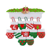 Christmas Hanging Ornament Personalized Mitten Family-11 Golves