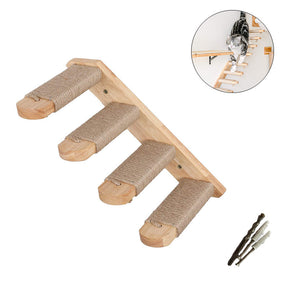 Cat Climbing Shelf Wall Mounted Cat Stairway with Jute Scratching for Cats Perch Platform Supplies-Right