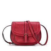 Boho Crossbody Bags for Women Vegan Leather Saddle Purses-Red