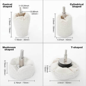 4 Pack Buffing Pads Wheel Polisher Kit with Hex Shafts for Dremel Tools