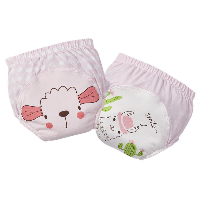 2Pcs Baby Cotton Training Pants Toddler Potty Underwear for Baby 6M-15M-Pink