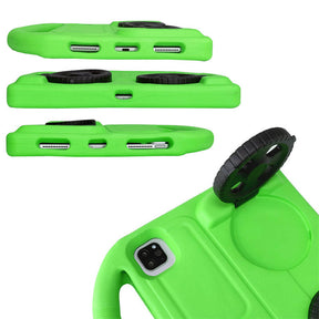Wheel iPad Case For iPad Pro 11/Air4 10.9 inch Shockproof Stand Cover With Handle Stand-Green