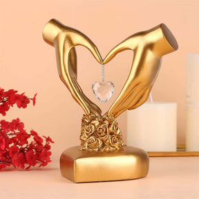 Love Heart Sculpture Home Decor Valentines Day Gift-Gold Hand