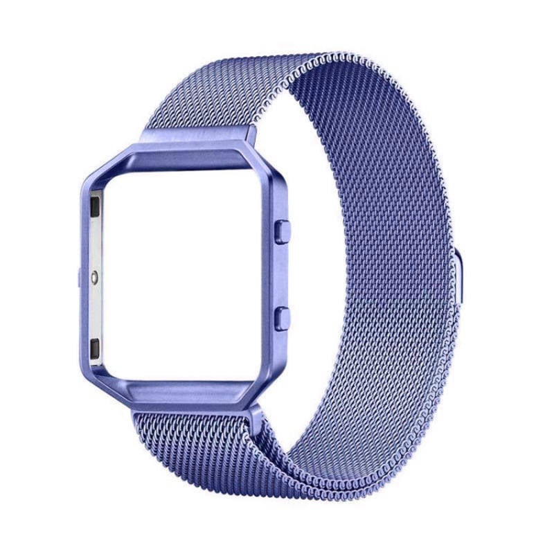 Stainless Steel Bracelet Replacement Strap Without Metal Frame For Fitbit Blaze-Light Purple