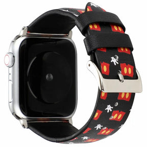 Cartoon Leather Watch Band for Apple Watch Series SE/6/5/4/3/2/1-D