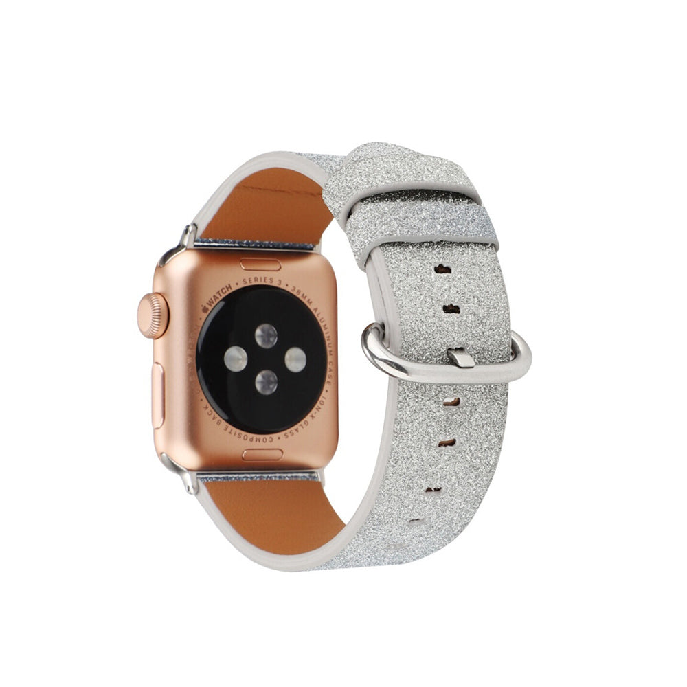 Gradient Glitter PU Leather Watch Band Microfiber Design For Apple Watch SE/6/5/4/3/2/1(Blue)