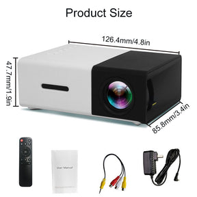 Portable Mini Projectors with HDMI USB Interfaces and Remote Control for Home Theater-Black