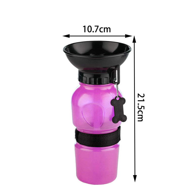 Pet Dog Extrusion Portable Water Fountain Leak-Proof Drinking Bottle-Pink