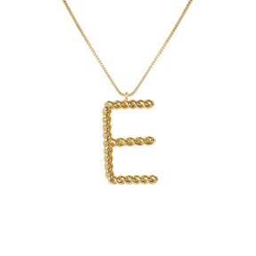 26 Alphabet Twisted Pendant Necklace Personalized Jewelry-E