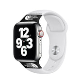 Sports Band Soft Silicone Breathable Waterproof for Apple Watch-WhiteBlack