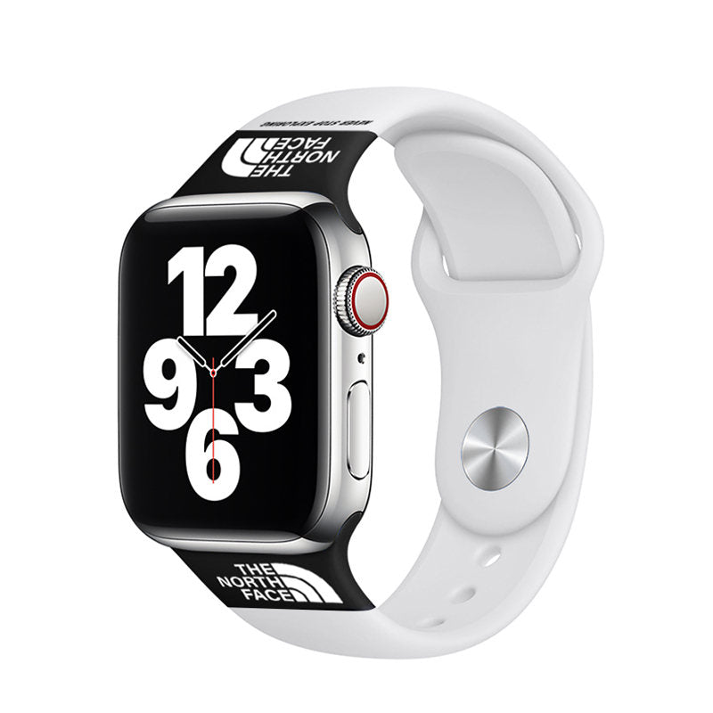 Sports Band Soft Silicone Breathable Waterproof for Apple Watch-WhiteBlack