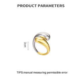 Women Two Colors Open Ring Geometry Adjustable Ring