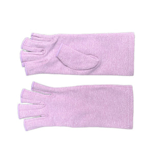 Winter Half Finger Outdoor Sport Driving Riding Cotton Breathable Gloves-Light Purple-LYX-08062-2