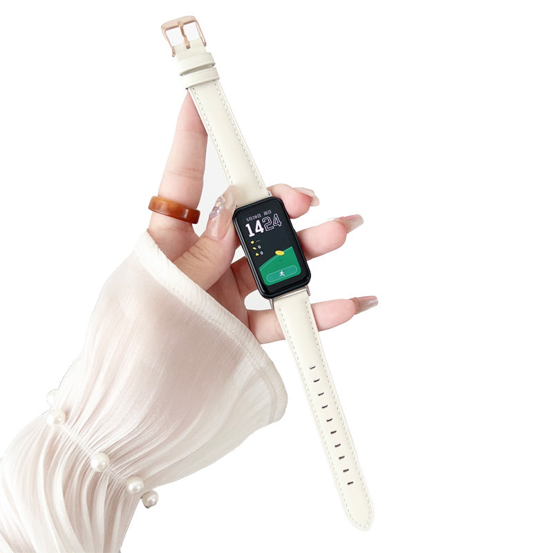 Genuine Leather Watch Strap Classic Quick Release for Huawei 8-White