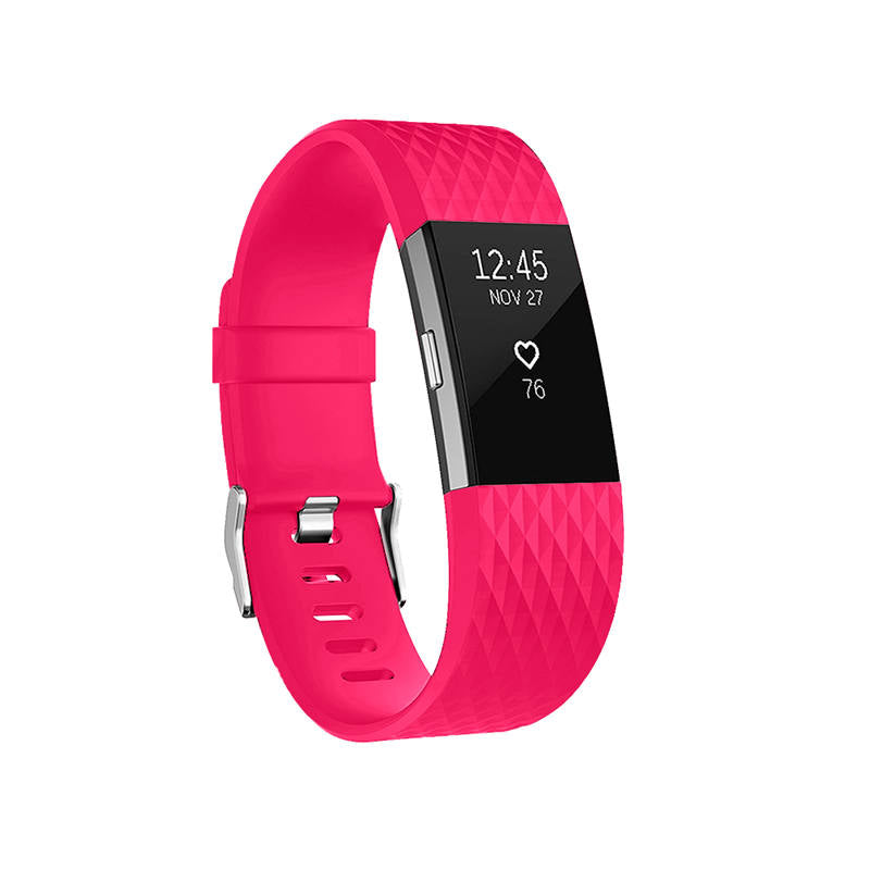 Silicone Replacement Strap Wrist Accessories For Fitbit Charge 2 -Red