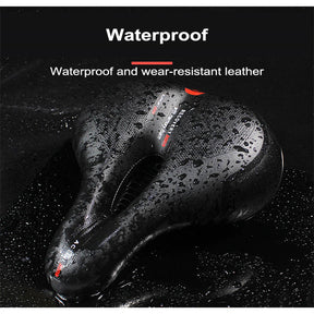 Comfortable Bike Seat Cushion with Dual Shock Absorbing Ball Reflective Strip-BlackBlue