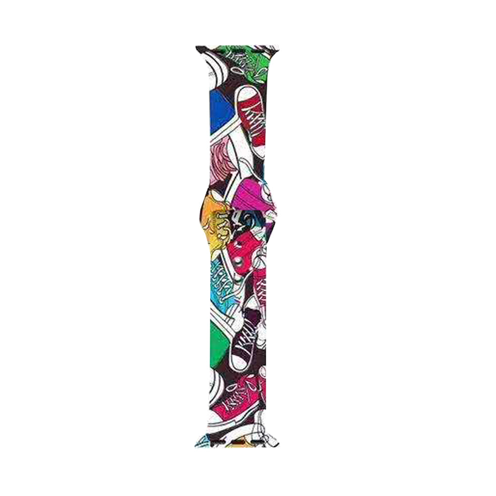 Color Printing Silicone Watch Band For Apple Watch SE/6/5/4/3/2/1(Sports Shoes)