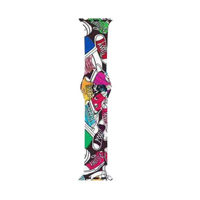 Color Printing Silicone Watch Band For Apple Watch SE/6/5/4/3/2/1(Sports Shoes)