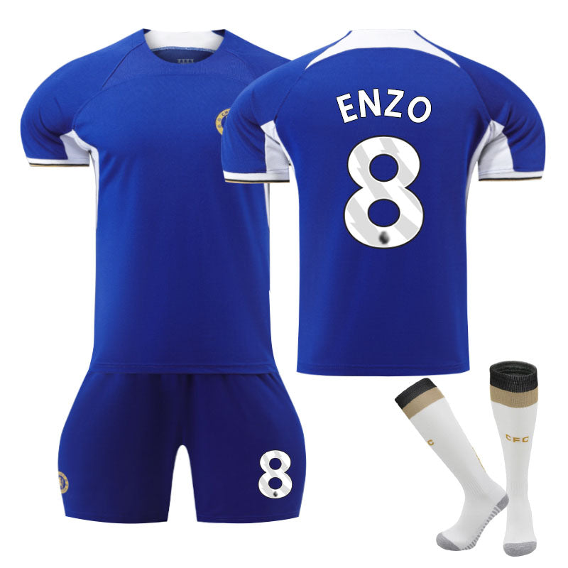 Chelsea Home Jersey ENZO #8 Soccer Jersey Kids Adult 3-Pieces Jersey Kits