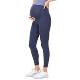Maternity Leggings Over The Belly Stretch Breathable Yoga Tights-Blue