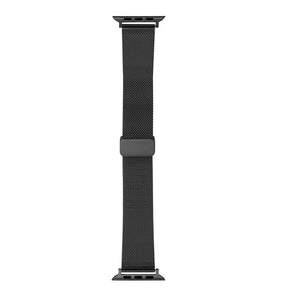 Fashion Magnetic Band Mesh Loop Metal Adjustable for Apple Watch-Black