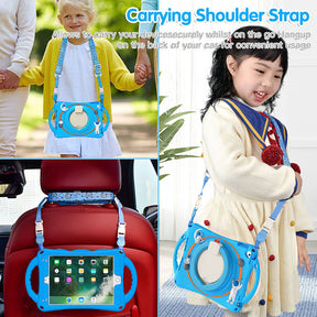 iPad Case Shockproof Case With Handle Stand Shoulder Strap for iPad 9.7 2018/2017/Pro9.7/Air2/Air-Blue