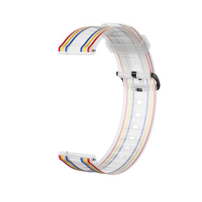 Silicone Band Striped Watch Band For Samsung Galaxy Watch 42/46mm Gear S3 Frontier/Classic(Rainbow Transparent)
