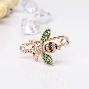 Bee Brooch Women Enamel Crystal Insect Lapel Pin