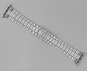 SZZ Bling Watch Band Business Stainless Steel Wristbands for Apple IWatch Series SE/1/2/3/4/5/6 For Women-Silver