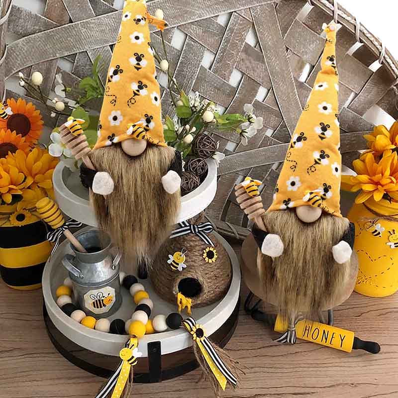 Bumble Bee Tomte Dwarf Swedish Figurines Bee Elf Home Farmhouse Decor Party Tray Decorations