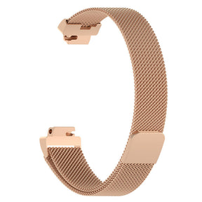 Stainless Steel Metal Replacement Strap Magnet Buckle For Fitbit Inspire HR-Rose Gold