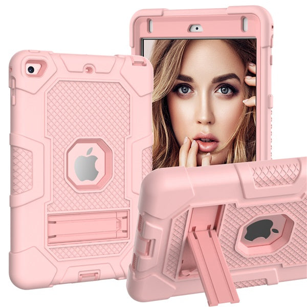 B3 Robot iPad Case Silicone Shockproof Protective Stand Cover For 7.9inch iPad Mini 4/5-RoseGold
